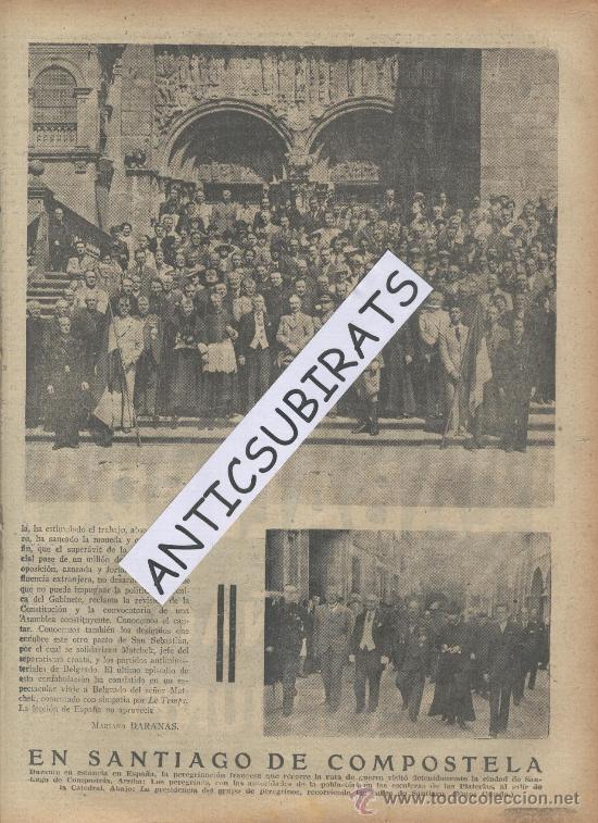 Coleccionismo de revistas y peri&oacute;dicos: 09-09-1938.ABC.PEREGRINACION A SANTIAGO DE COMPOSTELA. DURANTE LA GUERRA CIVIL.PEREGRINOS.DE FRANCIA