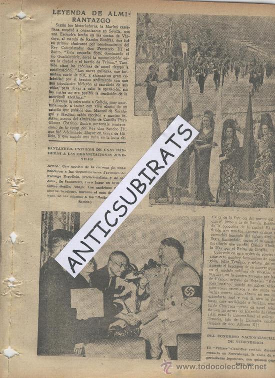 Coleccionismo de revistas y peri&oacute;dicos: ABC.24-09-1938.GUERRA CIVIL.LEYENDA DE LA FORMACION DE LA MARINA EN ESPA&Ntilde;A, SEVILLA.HITLER.FUHRER.
