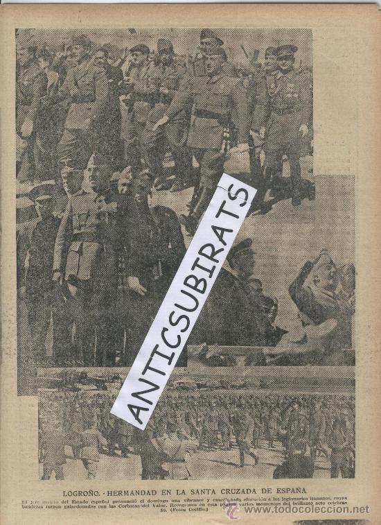 Coleccionismo de Revistas y Peri&oacute;dicos: ABC.07-10-1938.,GUERRA CIVIL.FRANCO EN LOGRO&Ntilde;O. CORBATAS DEL VALOR PARA LOS LEGIONARIOS ITALIANOS.