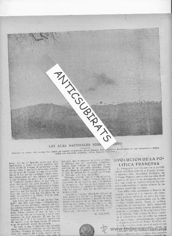 Coleccionismo de revistas y peri&oacute;dicos: ABC.04-11-1938.GUERRA CIVIL.FOTO.AVION REPUBLICANO ABATIDO.BATALLA DEL EBRO.PARACAIDISTAS.AVIACION.