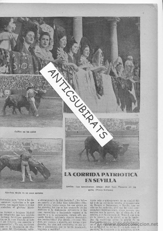 Coleccionismo de revistas y peri&oacute;dicos: ABC.08-11-1938.GUERRA CIVIL.CORRIDA PATRIOTICA DE TOROS.SEVILLA.SANCHEZ MEJIA.GALLITO.J.L. VAZQUEZ.