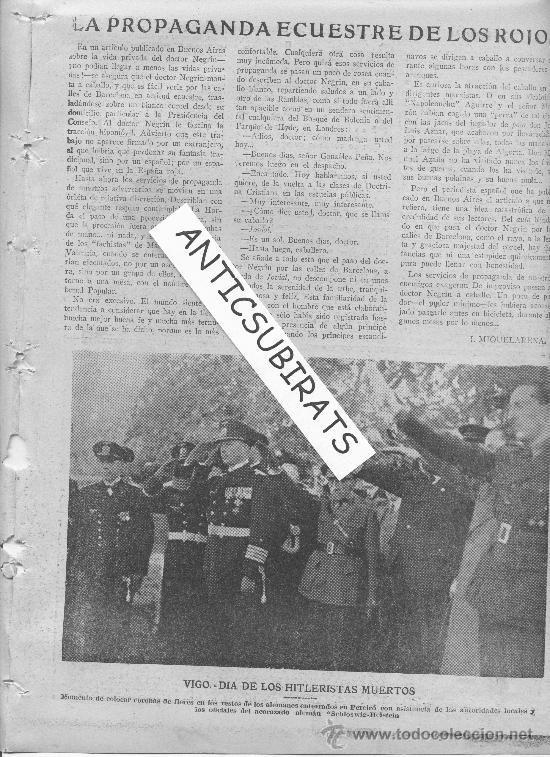 Coleccionismo de Revistas y Peri&oacute;dicos: ABC.18-11-1938.GUERRA CIVIL.DIA DE LOS HITLERISTAS MUERTOS EN VIGO.PEREIRO.ACORAZADO ALEMAN.SCHLOSWI