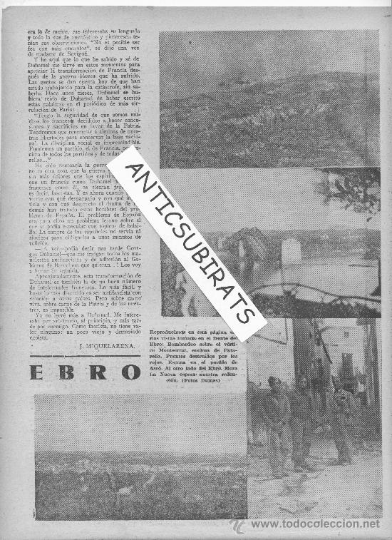 Sammeln von Zeitschriften und Zeitungen: GUERRA CIVIL BATALLA DEL EBRO BOMBARDEO LA FATARELLA ASCO MORA LA NOVA FUTBOL ATHLETIC DE BILBAO