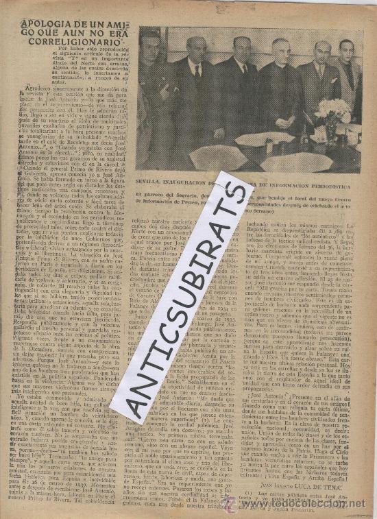 Coleccionismo de revistas y peri&oacute;dicos: ABC.29-11-1938.GUERRA CIVIL.INAUGURACION DE UNA AGENCIA DE INFORMACION PERIODISTICA.PERIODISMO EN LA