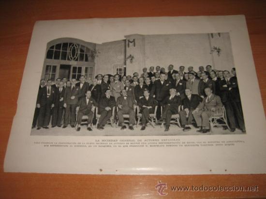 Sammeln von Zeitschriften und Zeitungen: LA SOCIEDAD GENERAL DE AUTORES ESPA&Ntilde;OLES  HOJA DE  REVISTA BLANCO Y NEGRO 1932