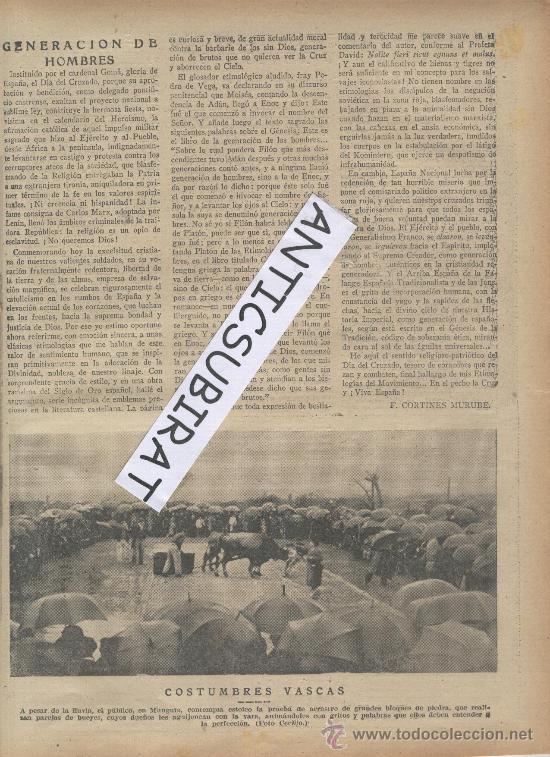 Coleccionismo de revistas y peri&oacute;dicos: ABC.16-12-1938.GUERRA CIVIL.COSTUMBRE VASCAS. MUNGUIA.ARRASTRE DE PIEDRAS.FOTO. CECILIO.