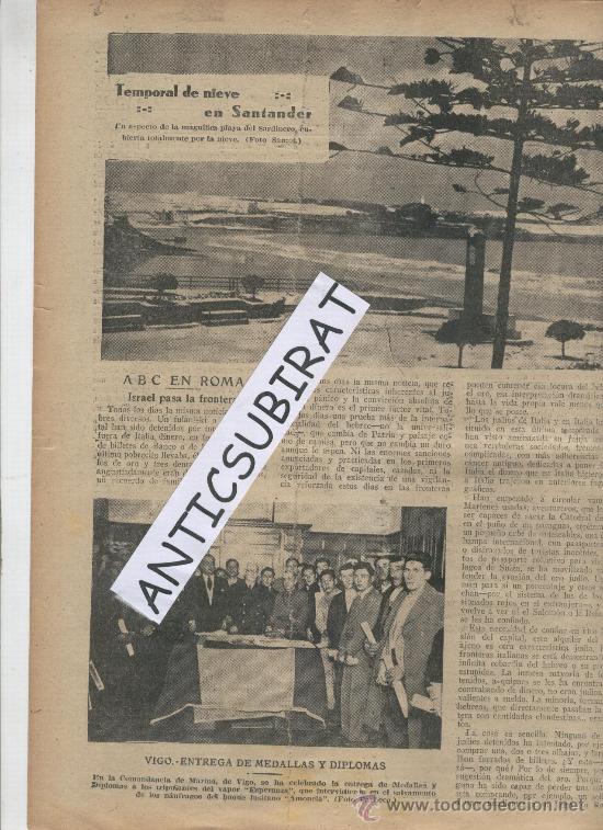 Coleccionismo de revistas y peri&oacute;dicos: ABC.28-12-1938.GUERRA CIVIL.TEMPORAL DE NIEVE EN LA PLAYA DEL SARDINERO.SANTANDER.