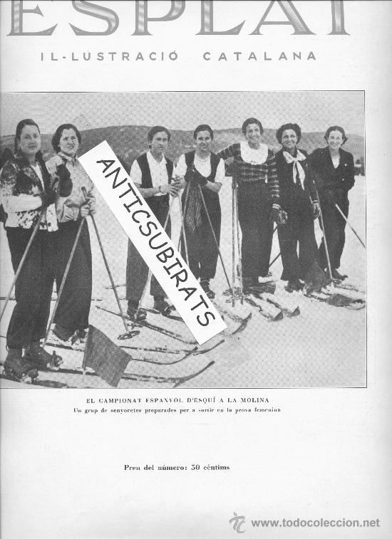 Coleccionismo de Revistas y Peri&oacute;dicos: REVISTA A&Ntilde;O 1935 CAMPEONATO DE ESPA&Ntilde;A ESQUI ESTACION LA MOLINA SALTOS DEPORTE MASCULINO Y FEMENINO