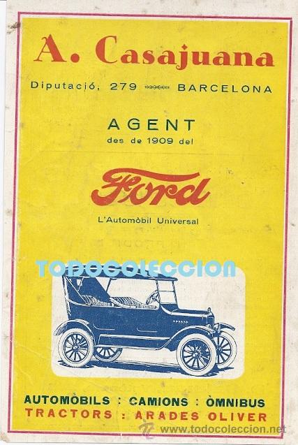 Coleccionismo de revistas y peri&oacute;dicos: ANUNCIO PUBLICITARIO FORD A.CASAJUANA BARCELONA-RECORTE REVISTA D'ACI D'ALL&Agrave;-1923-COCHES FORD