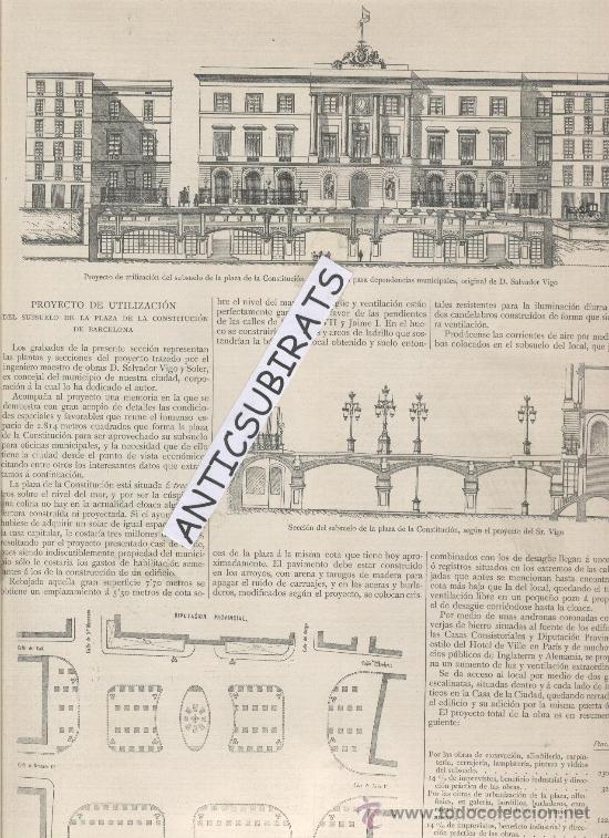 Colecionismo de Revistas e Jornais: REVISTA.1893.PALACIO DE LA EQUITATIVA.MADRID.URBANIZACION.PLAZA SAN JAIME.PLA&Ccedil;A SANT JAUME.BARCELONA