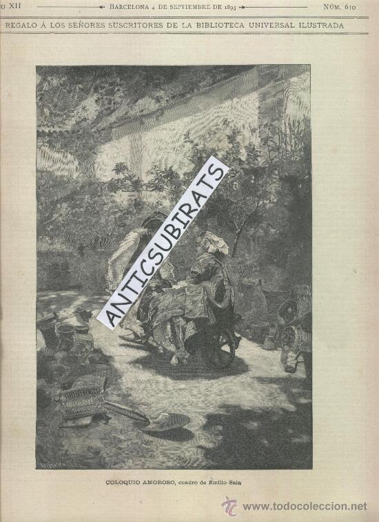 Collezionismo di Riviste e Giornali: REVISTA.A&Ntilde;O 1893.PINTURA.SIGLO XIX. EMILIO SALA. VARIOS GRABADOS DE GRAN DIMENSION.