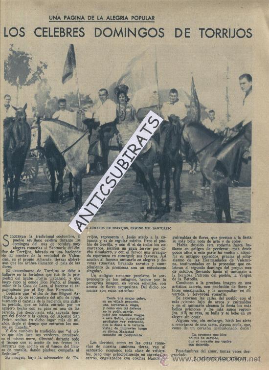 Coleccionismo de Revistas y Peri&oacute;dicos: REVISTA.ABC.A&Ntilde;O 1936. ROMEROS DE TORRIJOS.VALENCINA.ALJARAFE.CASTILLO DE CIUDAD RODRIGO.SALAMANCA.