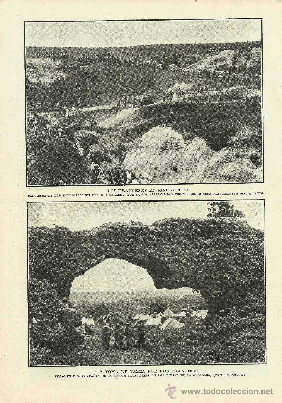 Coleccionismo de revistas y peri&oacute;dicos: * MARRUECOS * R&iacute;o Aghabel, la Legi&oacute;n Extranjera francesa en Tazza- 1914