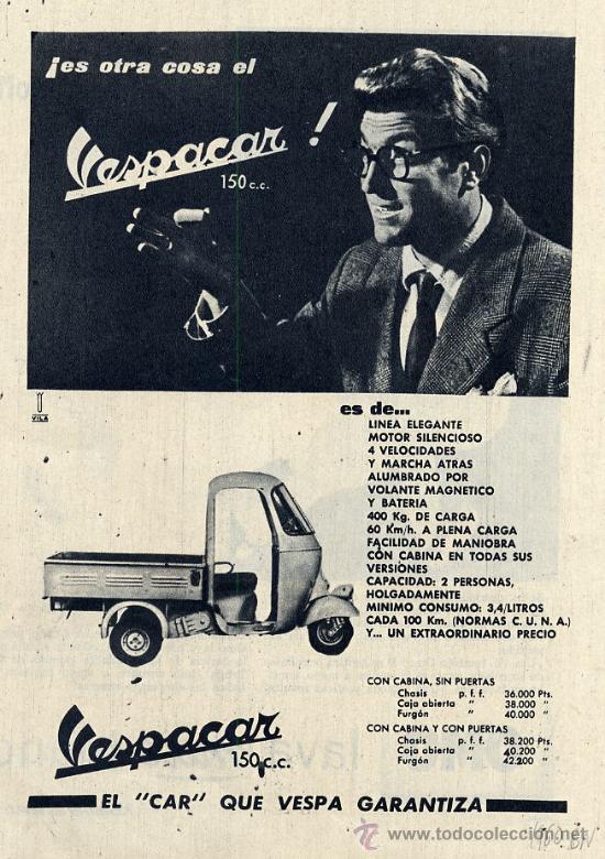 Coleccionismo de Revistas y Peri&oacute;dicos: VESPACAR 1960 VESPA HOJA REVISTA