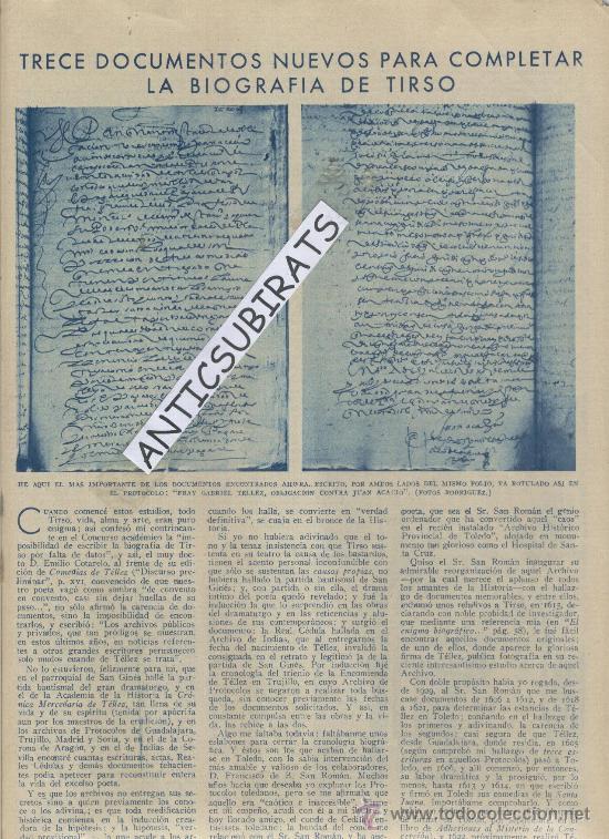 Coleccionismo de revistas y peri&oacute;dicos: REVISTA.ABC.A&Ntilde;O 1934.VIRGEN DE ATOCHA.D.GRACIAN RAMIREZ.BIOGRAFIA DE TIRSO ARCHIVO DE TOLEDO.