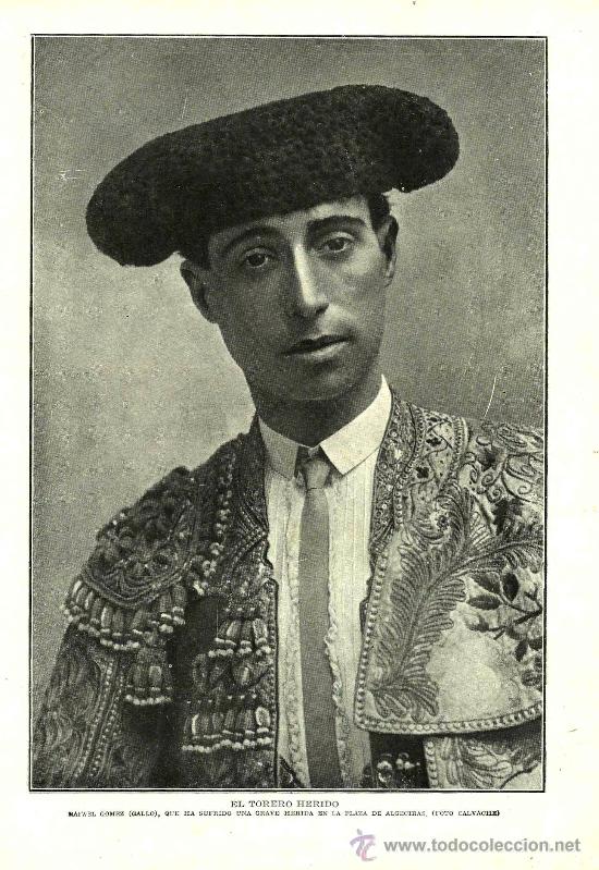 Coleccionismo de revistas y peri&oacute;dicos: * TOROS * Cogida de Rafael G&oacute;mez &ldquo;Gallo&rdquo; ( foto Calvache ) - 1914