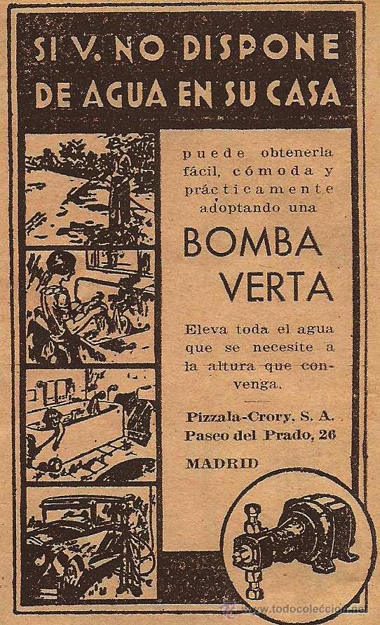 Collectionnisme de Revues et Journaux: Publicidad Bomba Verta - 1935