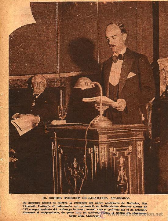 Coleccionismo de revistas y peri&oacute;dicos: El doctor D. Fernando Enr&iacute;quez de Salamanca, acad&eacute;mico de medicina - 1935