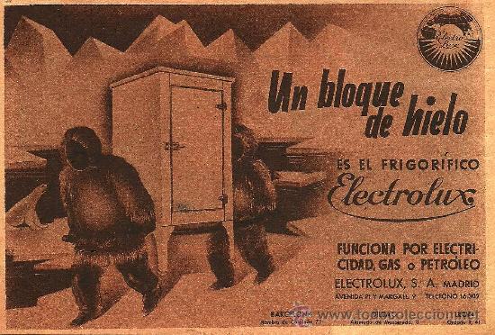 Collectionnisme de Revues et Journaux: Publicidad frigor&iacute;fico Electrolux - 1935