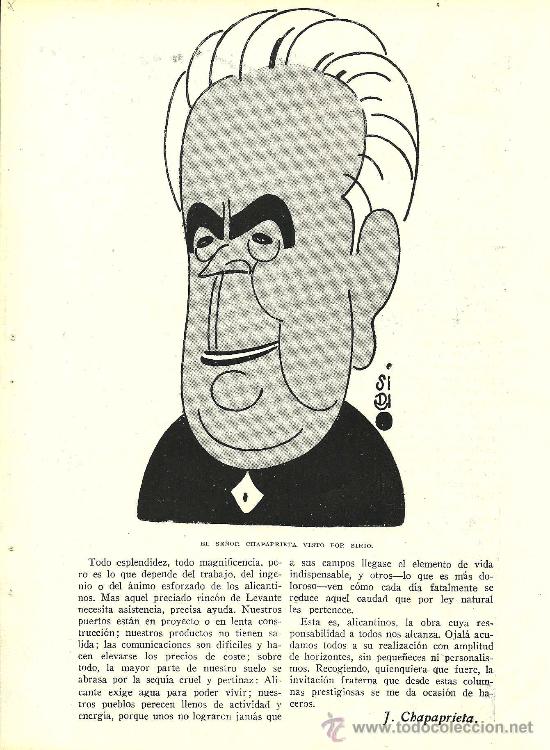Coleccionismo de revistas y peri&oacute;dicos: * ALICANTE * Declaraciones del ministro de Hacienda Sr. Chapaprieta - 1935
