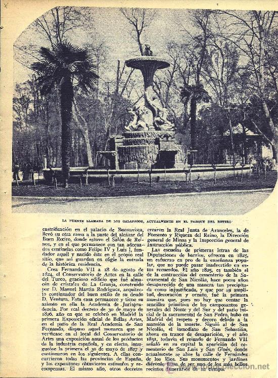 Sammeln von Zeitschriften und Zeitungen: Lo que debe Madrid a Fernando VII / art&iacute;culo de Pedro de Repide- 1935
