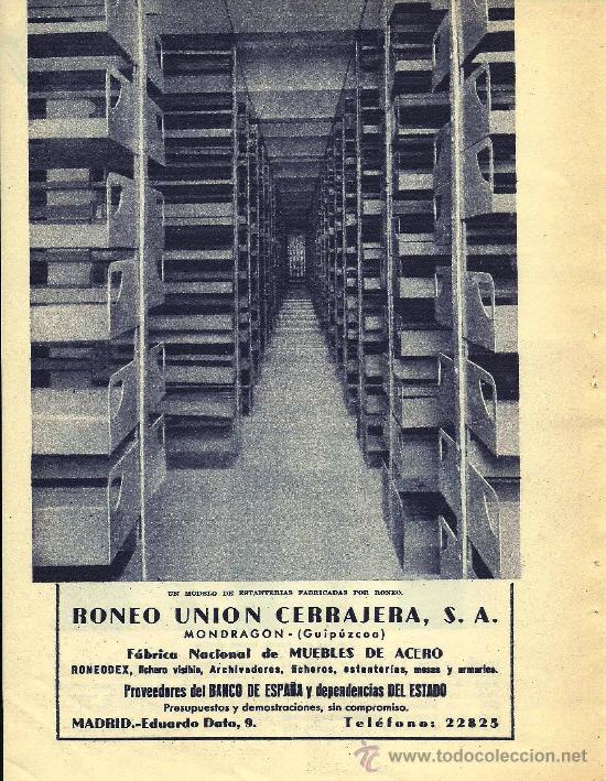 Sammeln von Zeitschriften und Zeitungen: * MONDRAG&Oacute;N, GUIP&Uacute;ZCOA * Publicidad Roneo Uni&oacute;n Cerrajera - 1935