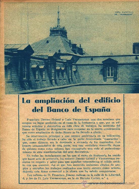 Coleccionismo de Revistas y Peri&oacute;dicos: La ampliaci&oacute;n del edificio del Banco de Espa&ntilde;a - 1935