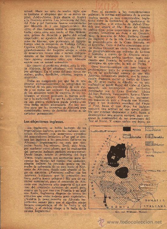 Coleccionismo de revistas y peri&oacute;dicos: * ABISINIA * Las rosas marchitas de Stresa / por Andr&eacute;s Revesz- 1935