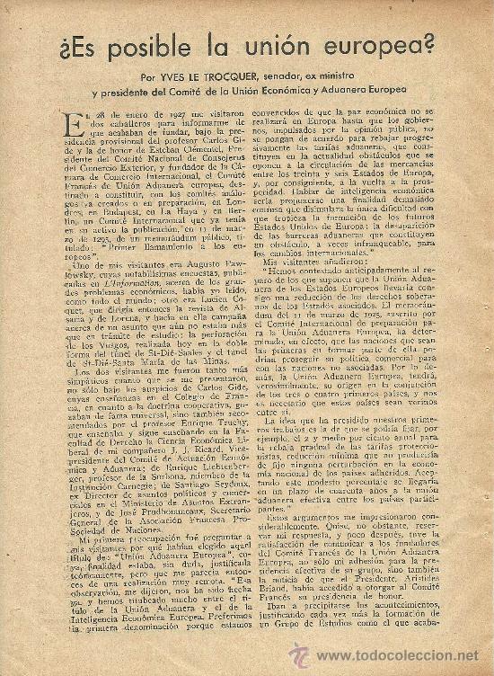Coleccionismo de revistas y peri&oacute;dicos: &iquest; Es posible la uni&oacute;n europea? / Yves Le Trocquer - 1935