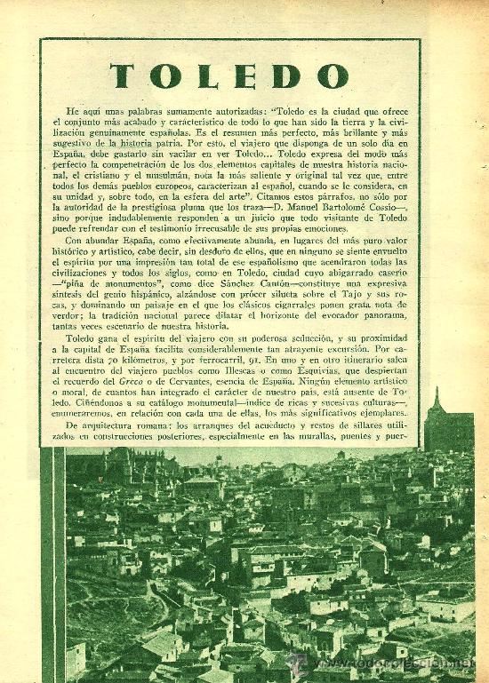 Coleccionismo de revistas y peri&oacute;dicos: * TOLEDO * Vista y texto - 1935
