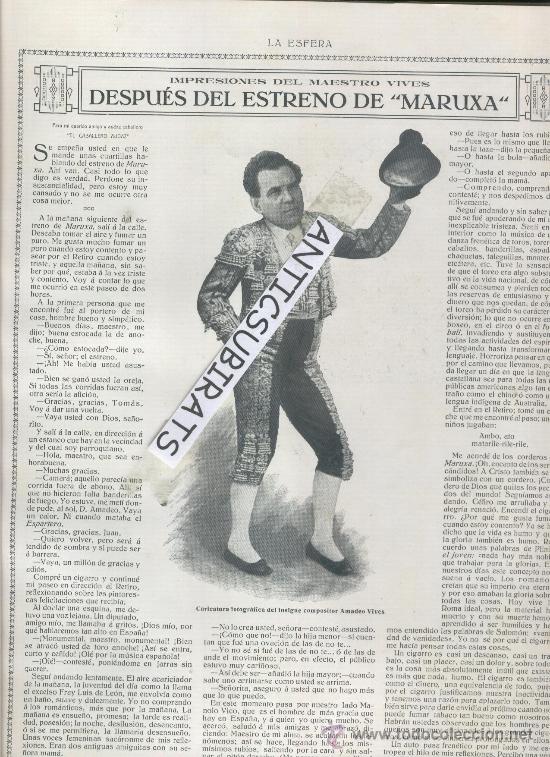 Sammeln von Zeitschriften und Zeitungen: REVISTA 1914 AMADEO VIVES MARUXA FOTOS ANTIGUAS DE MADRID GOYA MARAGATOS LEON FELEZ EJEA CABALLEROS