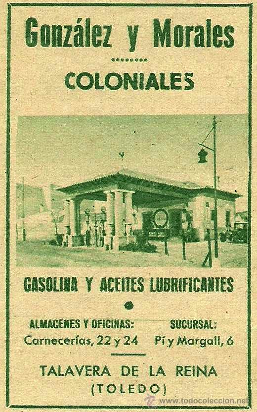 Coleccionismo de revistas y peri&oacute;dicos: * TALAVERA DE LA REINA, Toledo * Publicidad Coloniales Gonz&aacute;lez y Morales - 1935