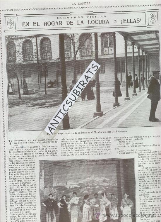 Collezionismo di Riviste e Giornali: 1915 MESTRES BORRELL CENTELLES CASTRO DEL RIO MANICOMIO CARABANCHEL MUJERES PRIMERA GUERRA MUNDIAL