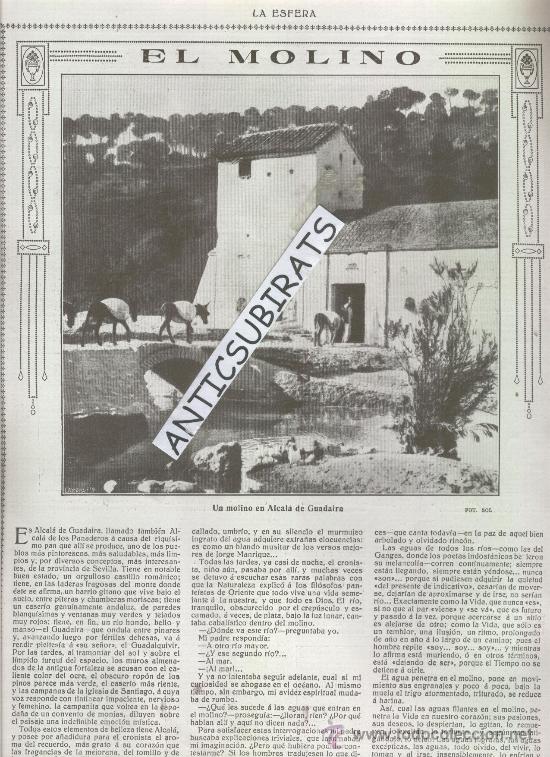 Coleccionismo de revistas y peri&oacute;dicos: REVISTA 1916 MOLINO DE ALCALA DE GUADAIRA JOAQUIN BILBAO EN SEVILLA POMPEYO GENER CASAS ABA