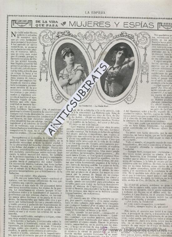 Collezionismo di Riviste e Giornali: REVISTA 1917 MUJERES PRIMERA GUERRA MUNDIAL MATA-HARI ALCALA DE HENARES ENRIQUE JARABA MEDINACELI