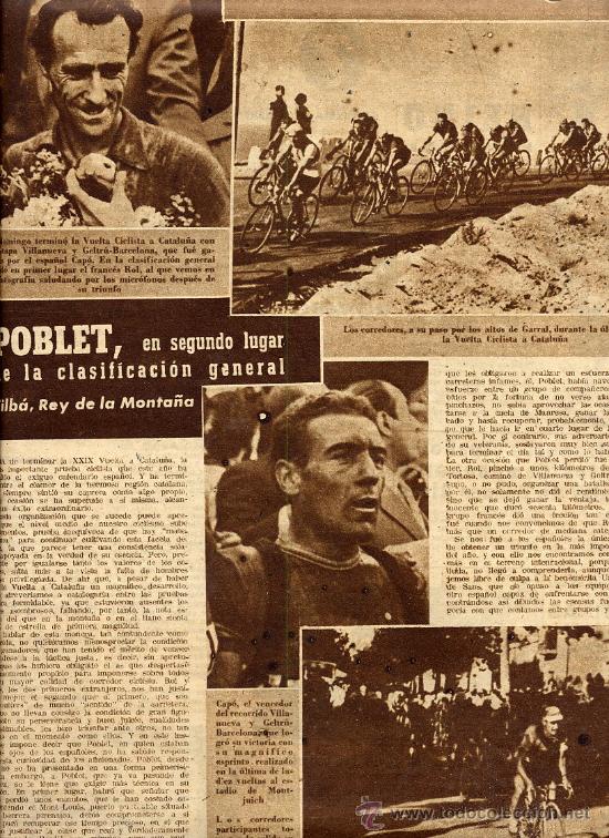 Coleccionismo de revistas y peri&oacute;dicos: CICLISMO 1949 POBLET VUELTA CATALU&Ntilde;A HOJA REVISTA