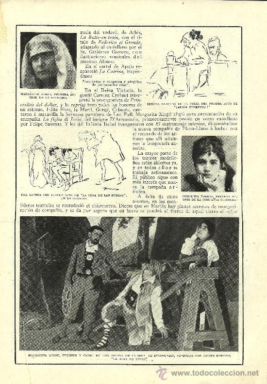 Coleccionismo de Revistas y Peri&oacute;dicos: * TEATRO * La actriz Margarita Xirgu, Conchita Torres, Constantino Cabal...- 1916