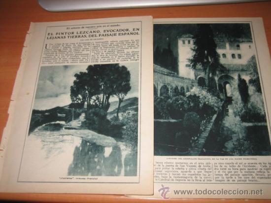 Sammeln von Zeitschriften und Zeitungen: EL PINTOR LEZCANO EVOCADOR EN LEJANAS TIERRAS DEL PAISAJE ESPA&Ntilde; 2 HOJAS REVISTA BLANCO Y NEGRO 1925