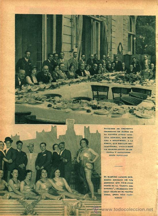 Coleccionismo de Revistas y Peri&oacute;dicos: * TEATRO * Catalina B&aacute;rcena, fiesta del schotis, Jacinto Benavente - 1932