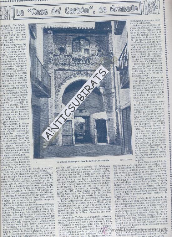 Collezionismo di Riviste e Giornali: REVISTA 1919 ADELA CARBONE CASA CARBON GRANADA CORO GUADIX NIEBLA HUELVA HERNANI TARAZONA EGUSQUIZA
