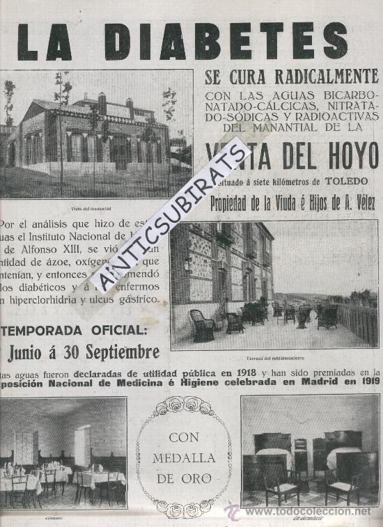 Collection Magazines and Newspapers: REVISTA.A&Ntilde;O 1919.BALNEARIO VENTA DEL HOYO.TOLEDO.DIABETES.FUNDICION RAMON ILLARRAMENDI.RENTERIA.