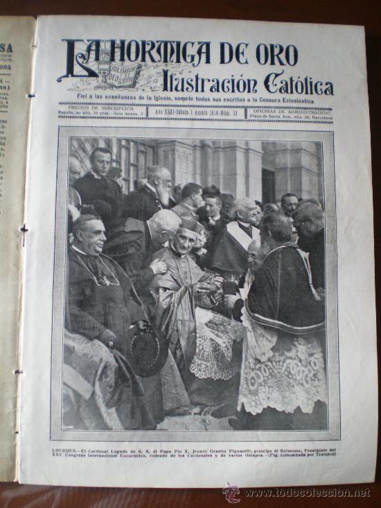 Coleccionismo de revistas y peri&oacute;dicos: LA HORMIGA DE ORO N&ordm; 31 (01/08/14) LOURDES CONGRESO EUCARISTICO