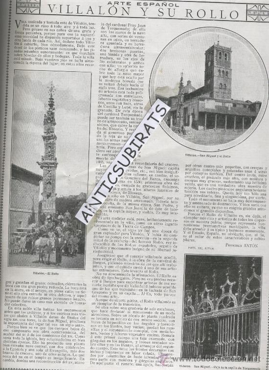 Coleccionismo de Revistas y Peri&oacute;dicos: REVISTA 1920 VILLALON EL ROLLO SAN MIGUEL TORQUEMADA ANTONIO FERNANDEZ BORDAS EDUARDO CHICHARRO