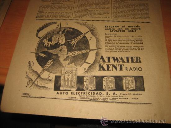 Coleccionismo de Revistas y Peri&oacute;dicos: PUBLICIDAD RADIO ATWATER KENT   HOJA REVISTA ABC DICIEMBRE 1934