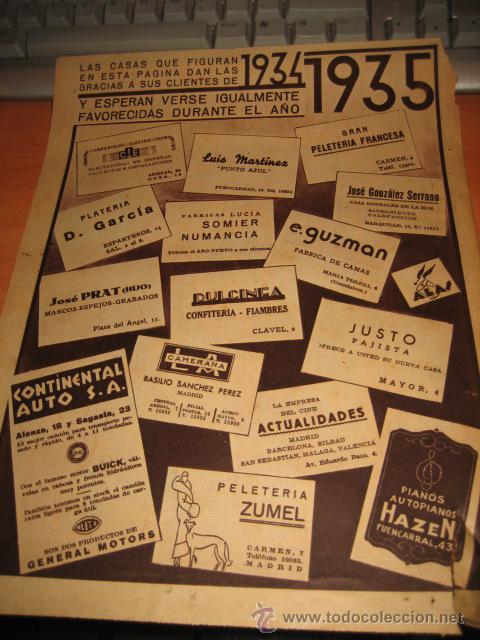Coleccionismo de Revistas y Peri&oacute;dicos: PUBLICIDADLAS CASAS QUE FIGURAN  EN ESTA PAGINA DAN LAS GRACIAS 1934 HOJA REVISTA ABC DICIEMBRE 1934