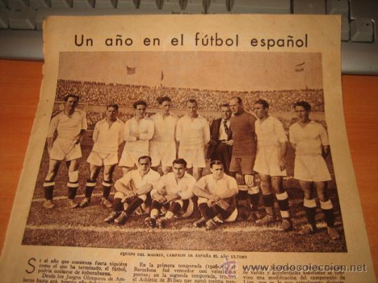 Coleccionismo de Revistas y Peri&oacute;dicos: FUTBOL EQUIPO DEL MADRID CAMPEON DE ESPA&Ntilde;A EL A&Ntilde;O ULTIMO HOJA REVISTA ABC DICIEMBRE 1934