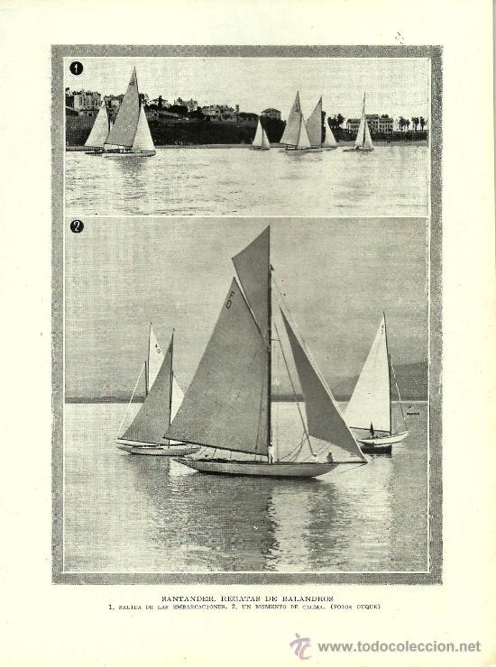 Coleccionismo de revistas y peri&oacute;dicos: * SANTANDER * Regatas de balandros - 1920