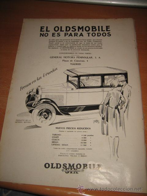 Collection Magazines and Newspapers: PUBLICIDAD COCHE OLDSMOBILE SIX  HOJA DE REVISTA BLANCO Y NEGRO 1927