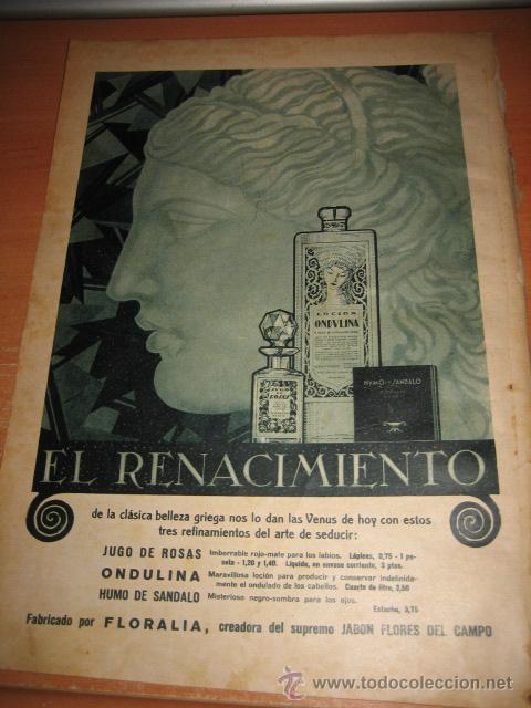 Collection Magazines and Newspapers: PUBLICIDAD JUGO DE ROSAS,ONDULINA,HUMO DE SANDALO DE FLORALIA HOJA DE REVISTA BLANCO Y NEGRO 1927