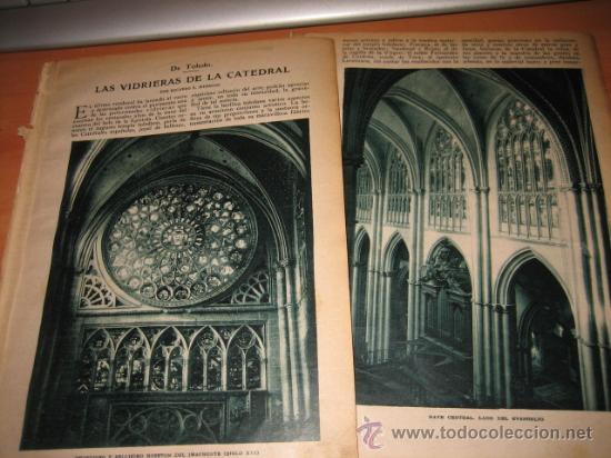 Collection Magazines and Newspapers: TOLEDO LAS VIDRIERAS DE LA CATEDRAL 3 HOJAS DE REVISTA BLANCO Y NEGRO 1927